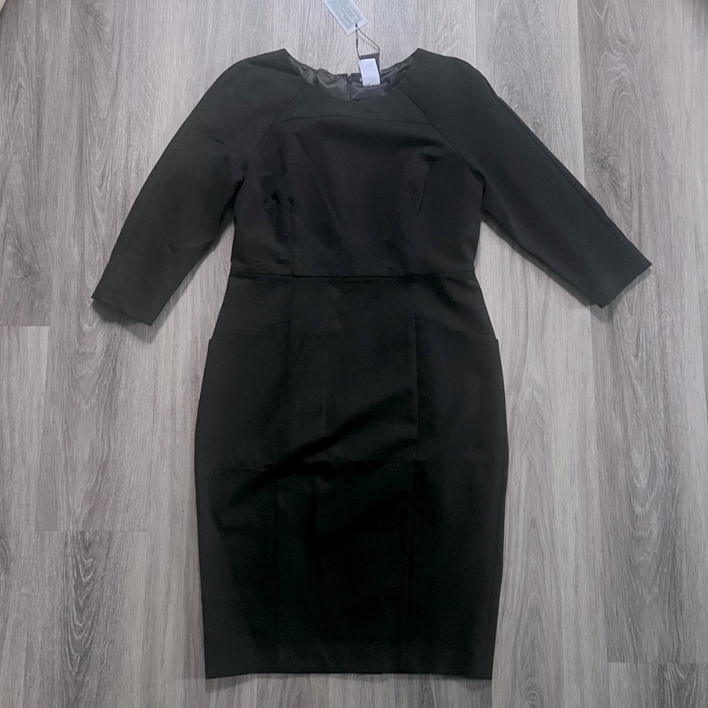 LM Style Bar Raglan Black Knee Length Dress Business Casual  Body con 14